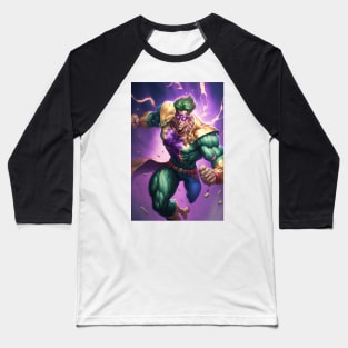 Anime Super Hero Muscular Green Gold Suit with Lightning Baseball T-Shirt